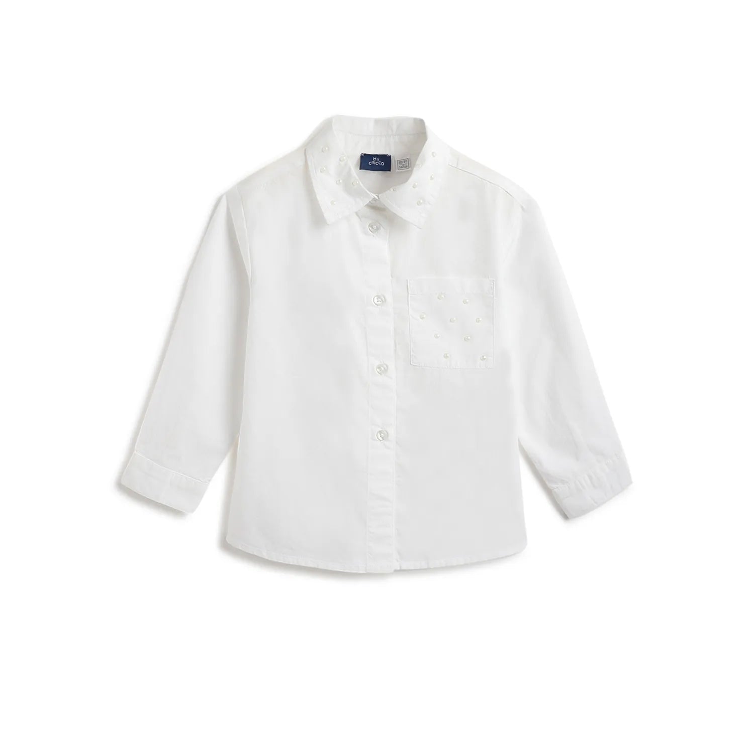 Girls White Embellished Shirt