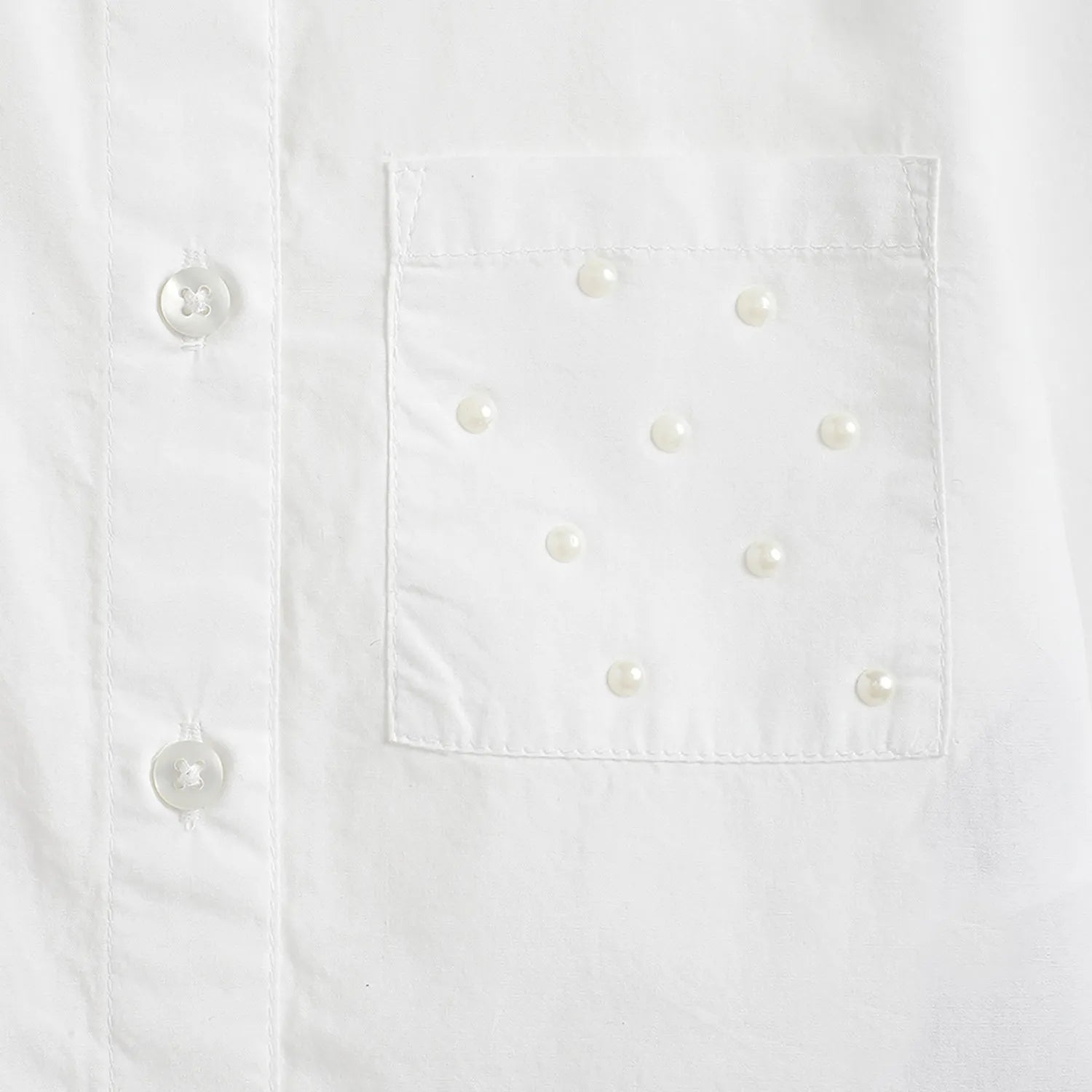 Girls White Embellished Shirt