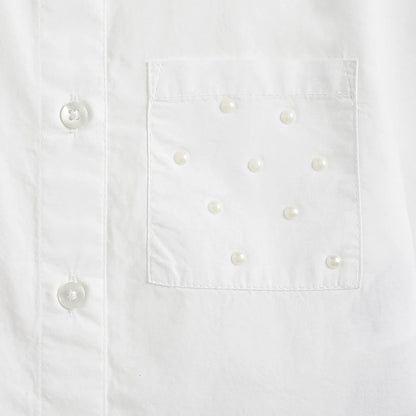 Girls White Embellished Shirt