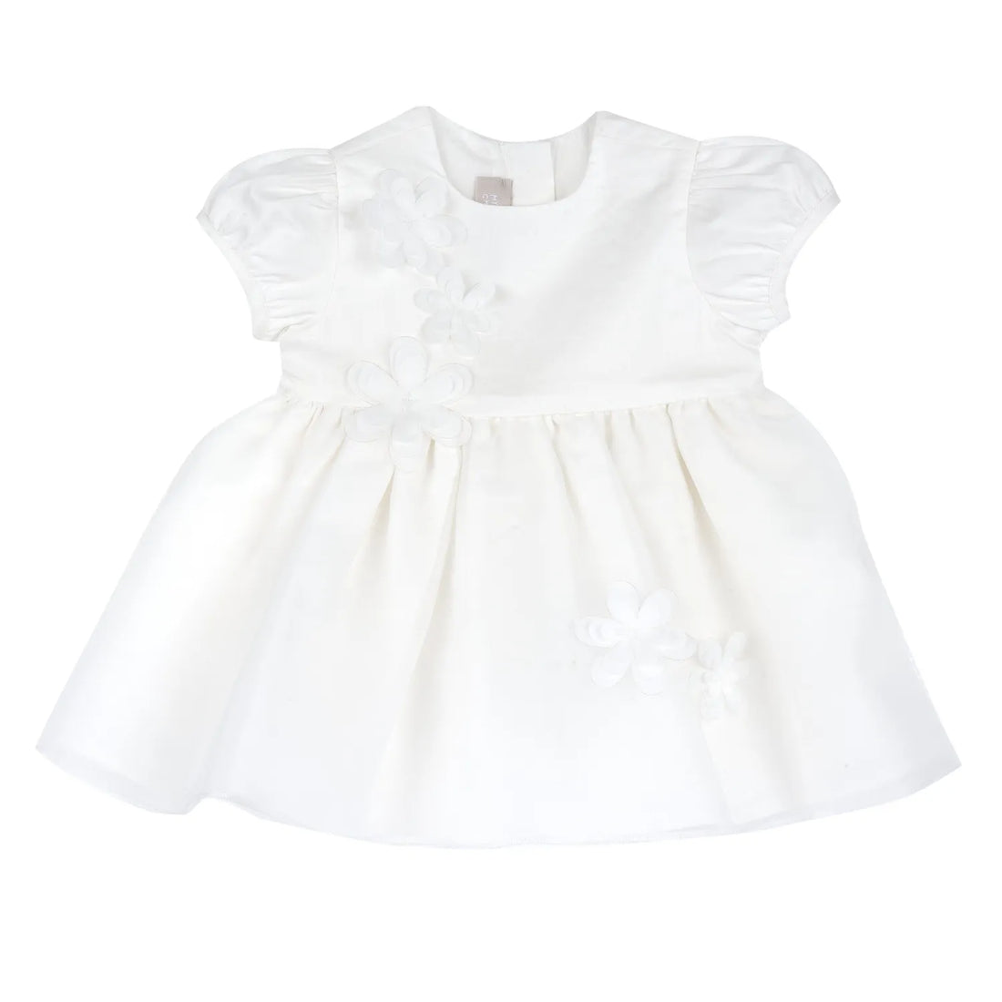 Girls White Embellished Short Sleeve Dress