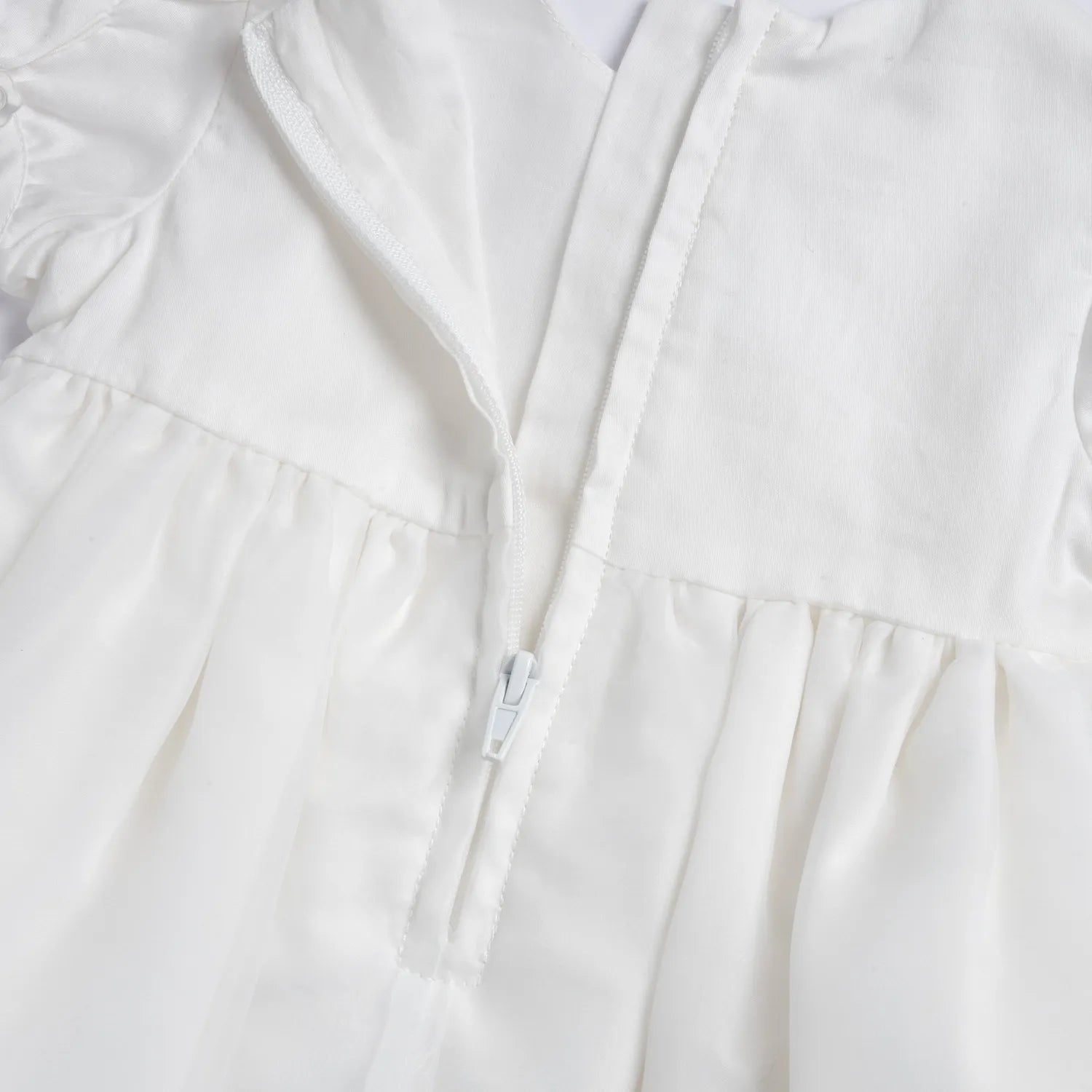 Girls White Embellished Short Sleeve Dress