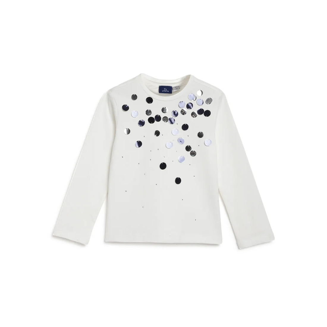 Girls White Embellished T-shirt