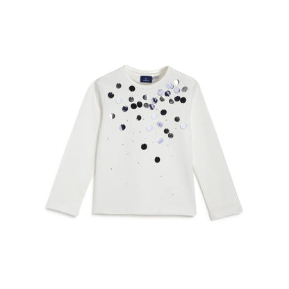 Girls White Embellished T-shirt