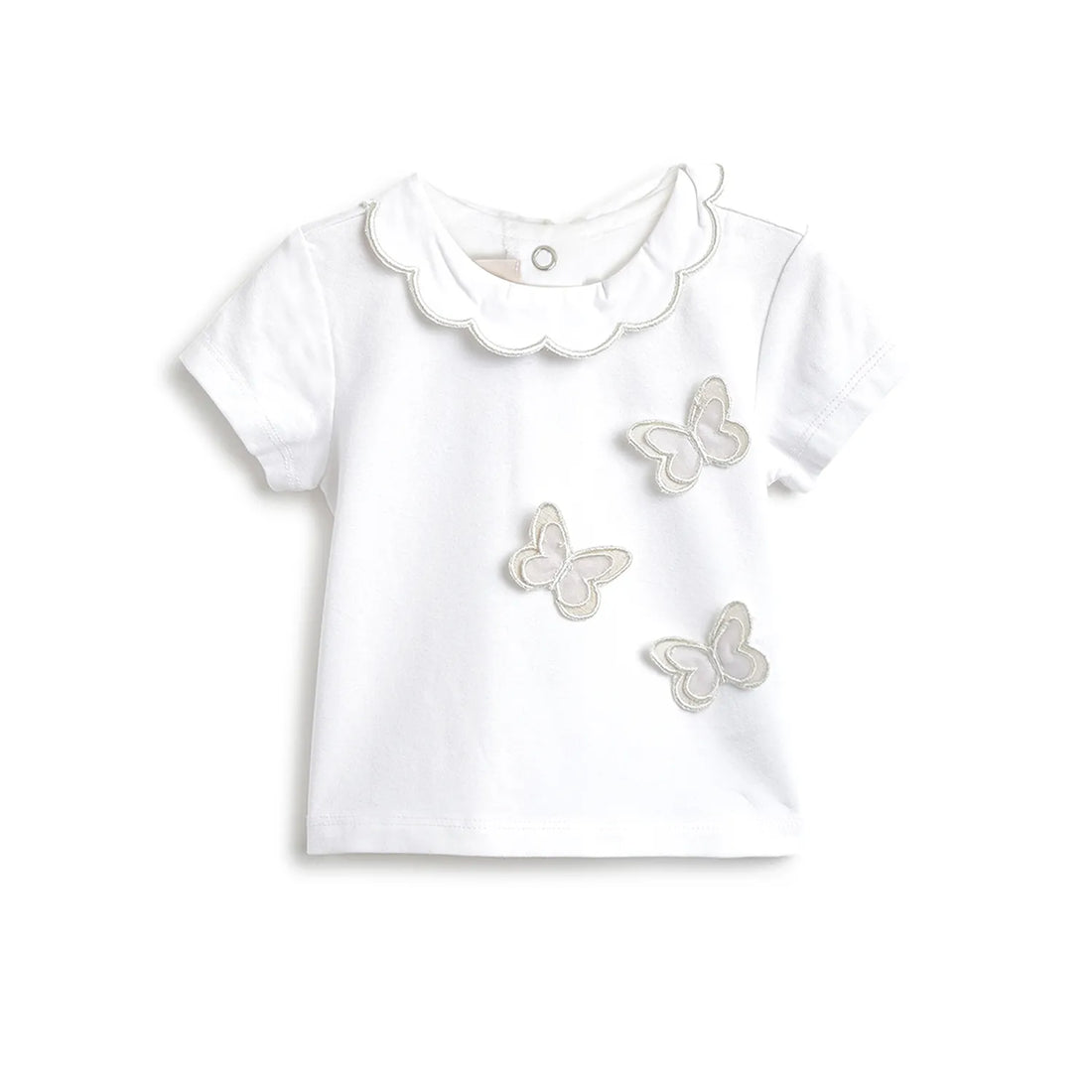 Girls White Embellished T-shirt