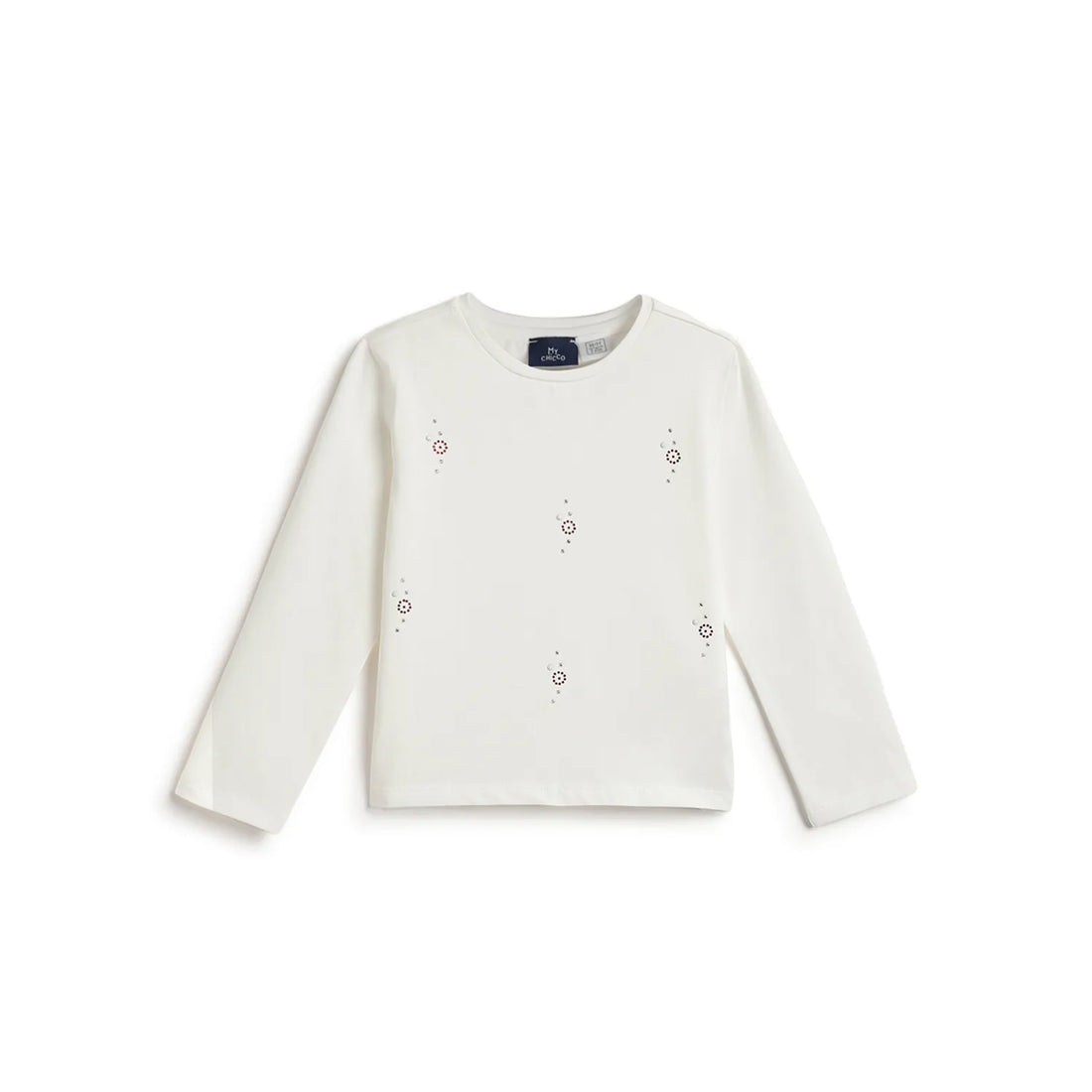 Girls White Embellished T-shirt
