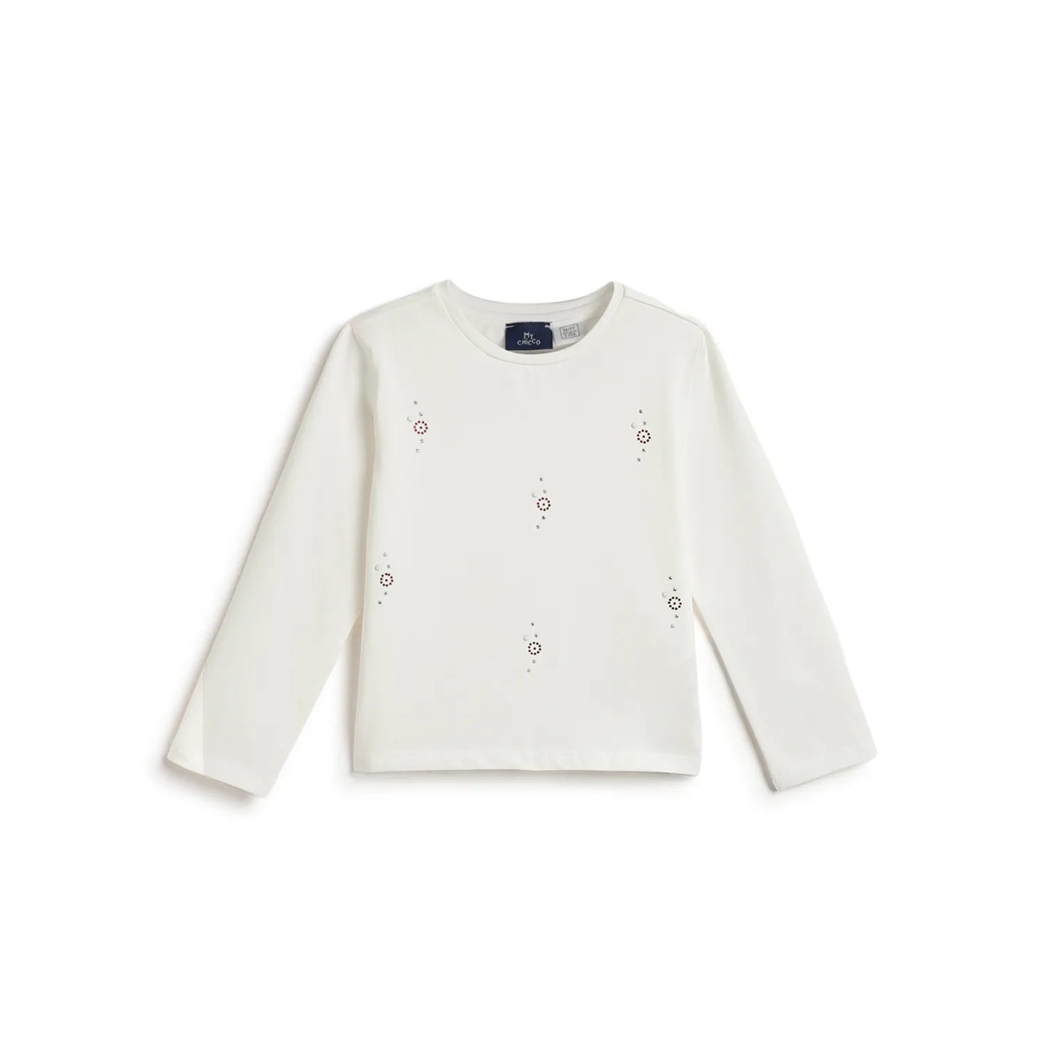 Girls White Embellished T-shirt
