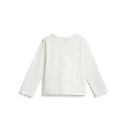 Girls White Embellished T-shirt