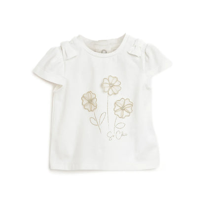 Girls White Embellished T-shirt