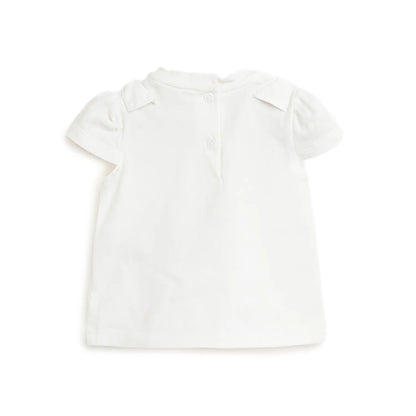 Girls White Embellished T-shirt