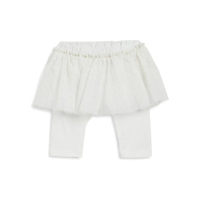 Girls White Embellished T-shirt With Legging