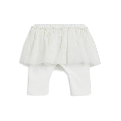 Girls White Embellished T-shirt With Legging