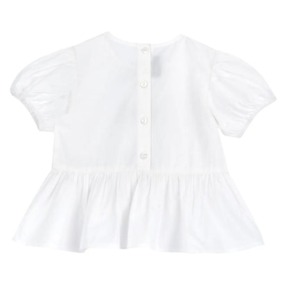 Girls White Embellished Dress