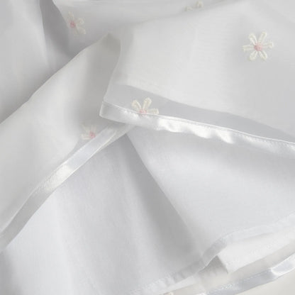 Girls White Embroidered Cap Sleeve Dress