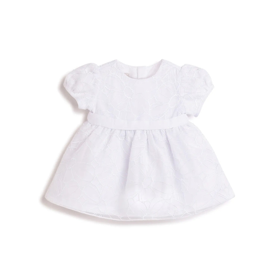 Girls White Embroidered Dress