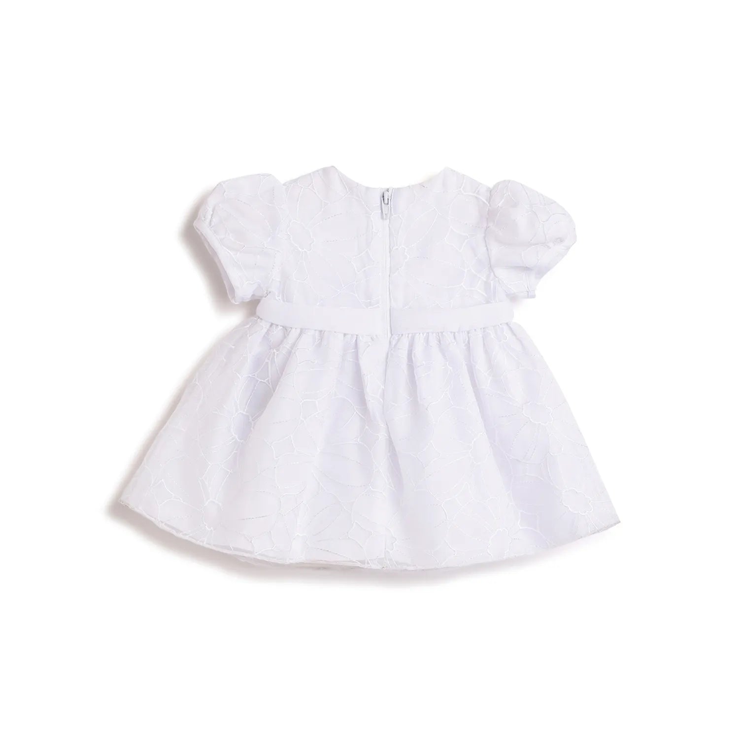 Girls White Embroidered Dress