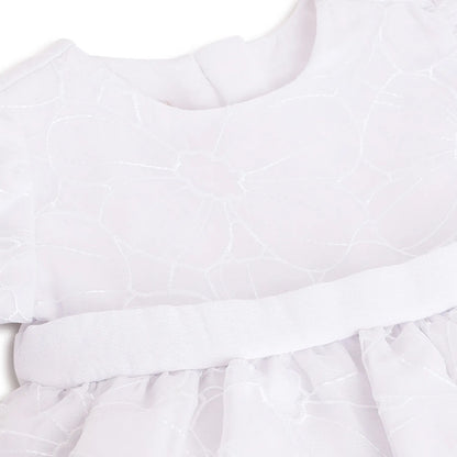 Girls White Embroidered Dress