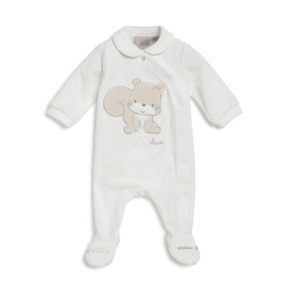Girls White Embroidered Front Opening Babysuit