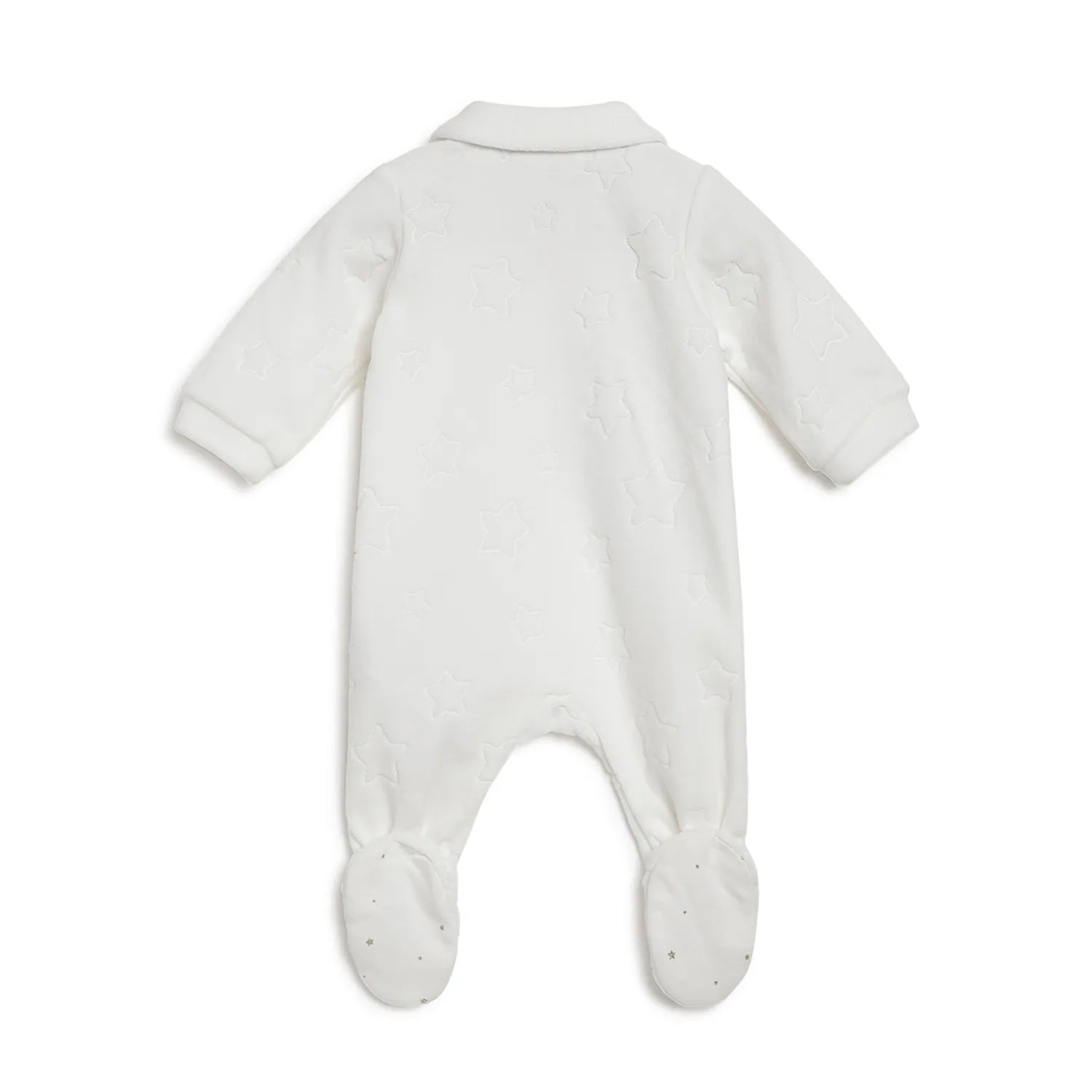 Girls White Embroidered Front Opening Babysuit