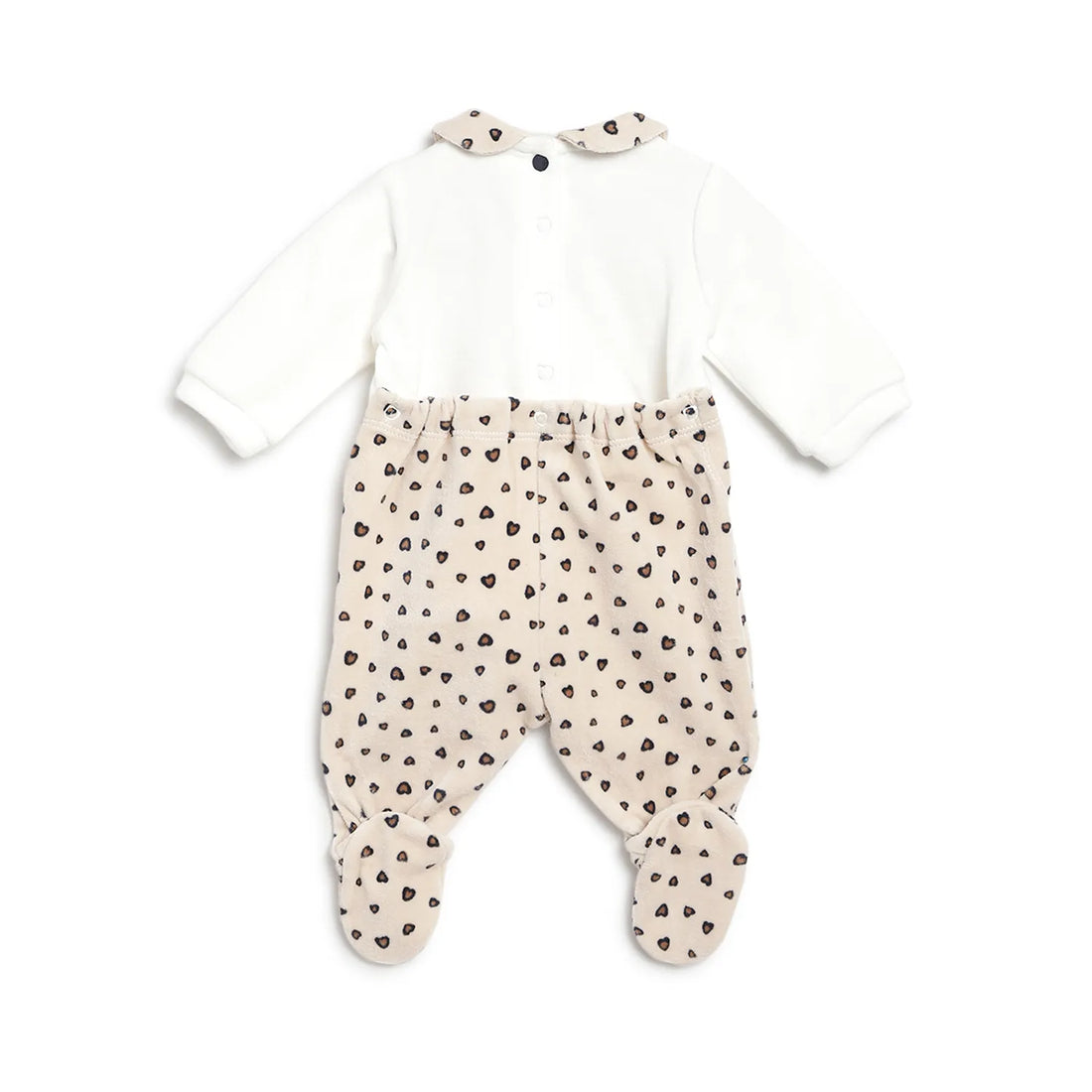 Girls White Embroidered Nappy Opening Babysuit