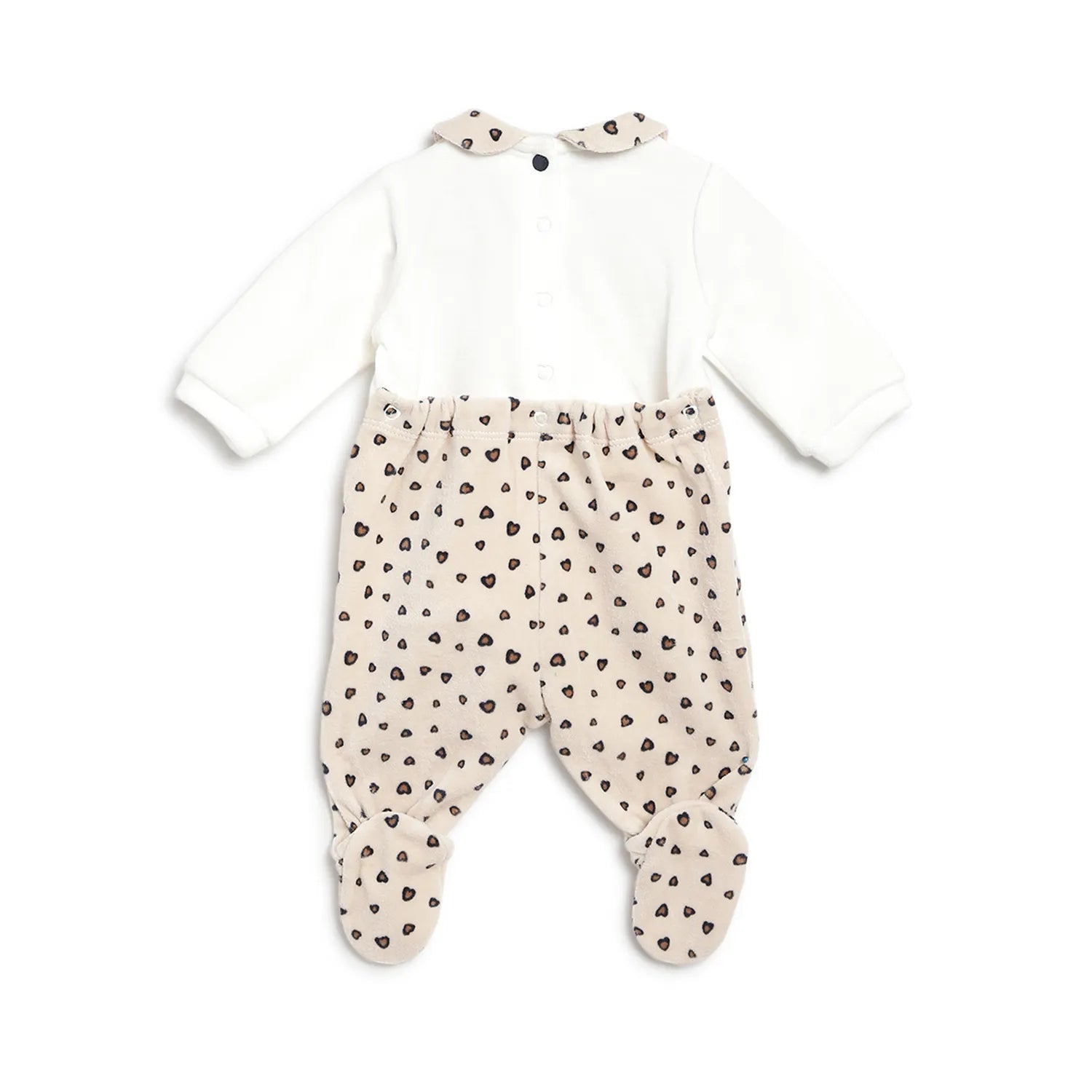 Girls White Embroidered Nappy Opening Babysuit