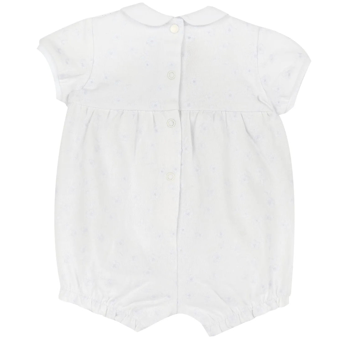 Girls White Embroidered Romper