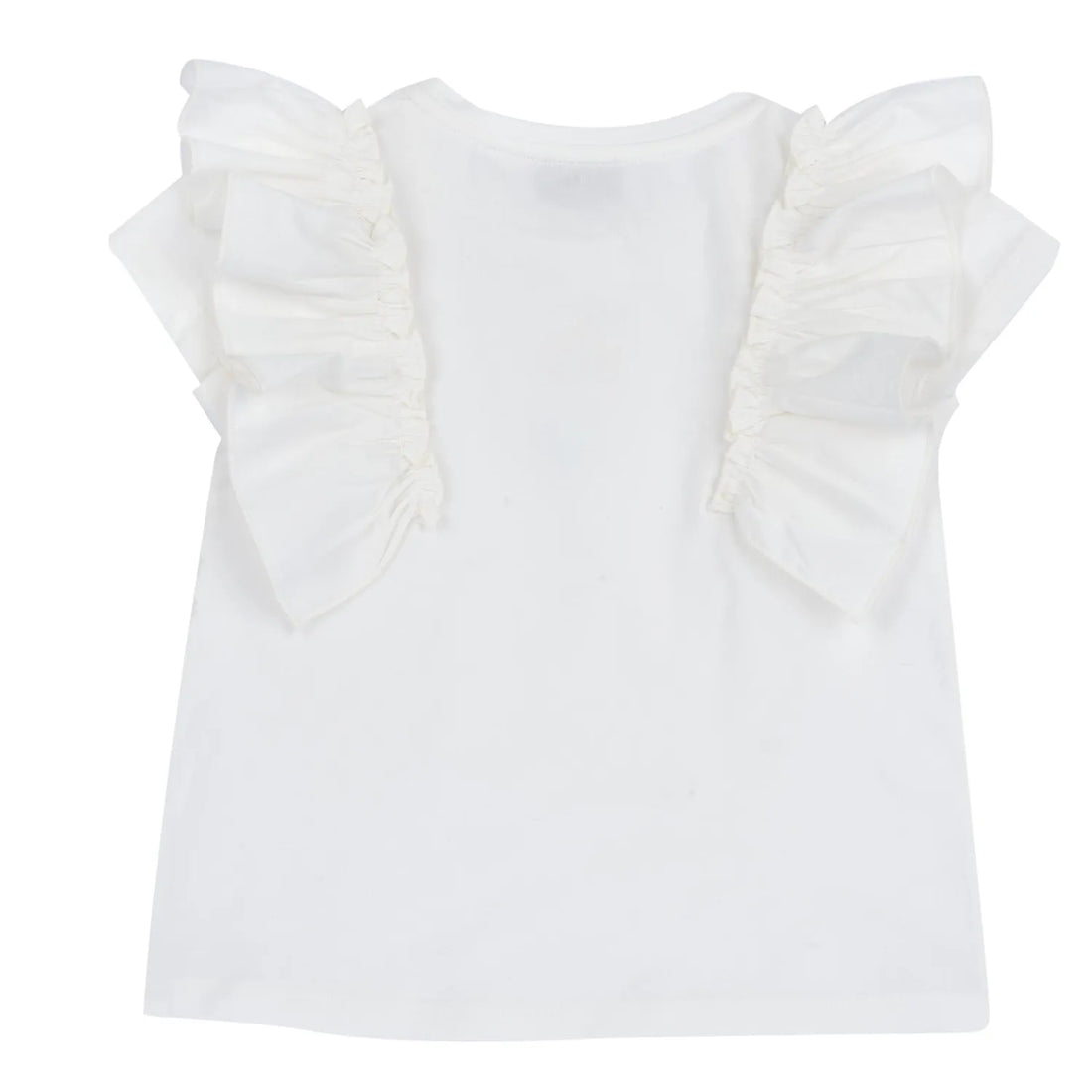Girls White Embroidered Self Design Top