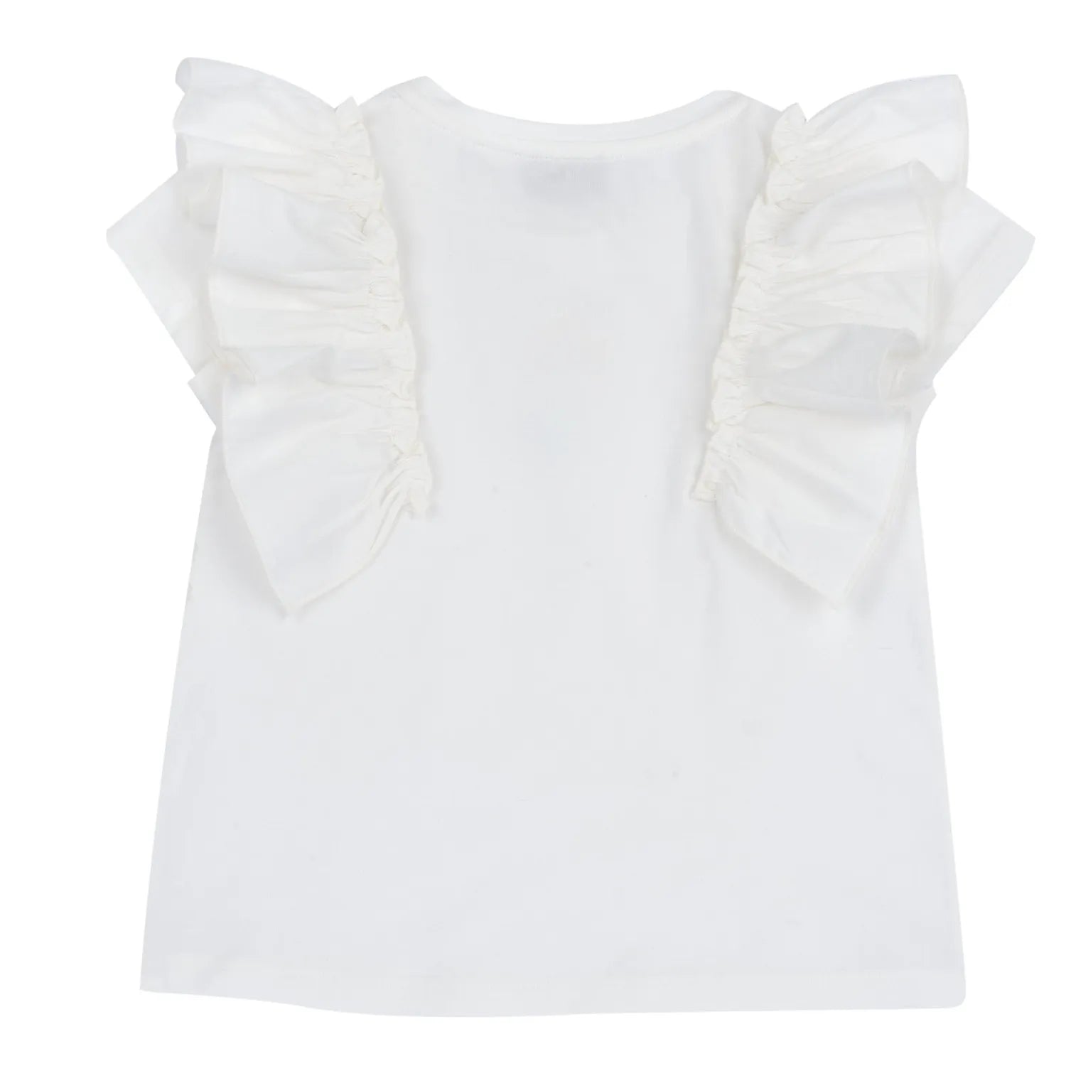 Girls White Embroidered Self Design Top