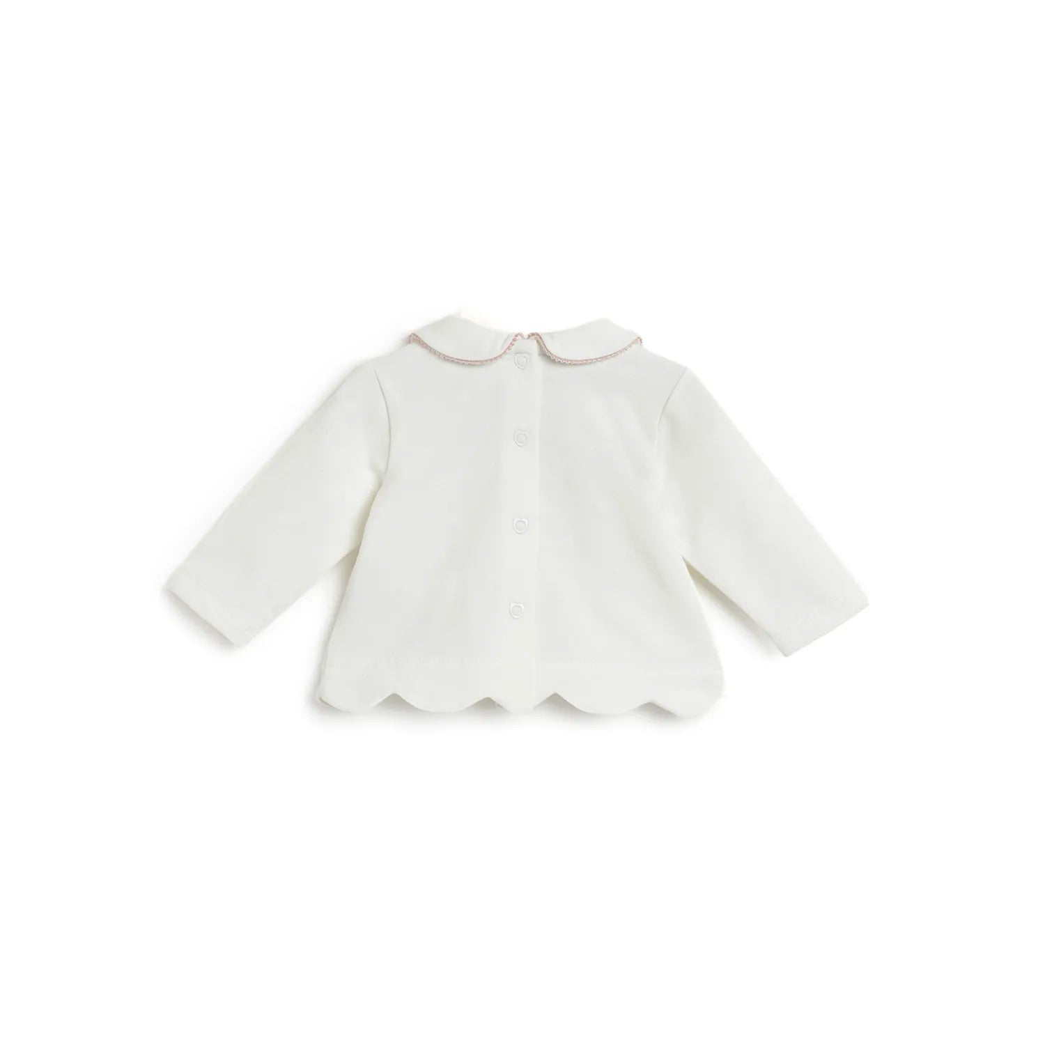 Girls White Embroidered Sweatshirt With Legging