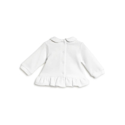 Girls White Embroidered Sweatshirt With Legging