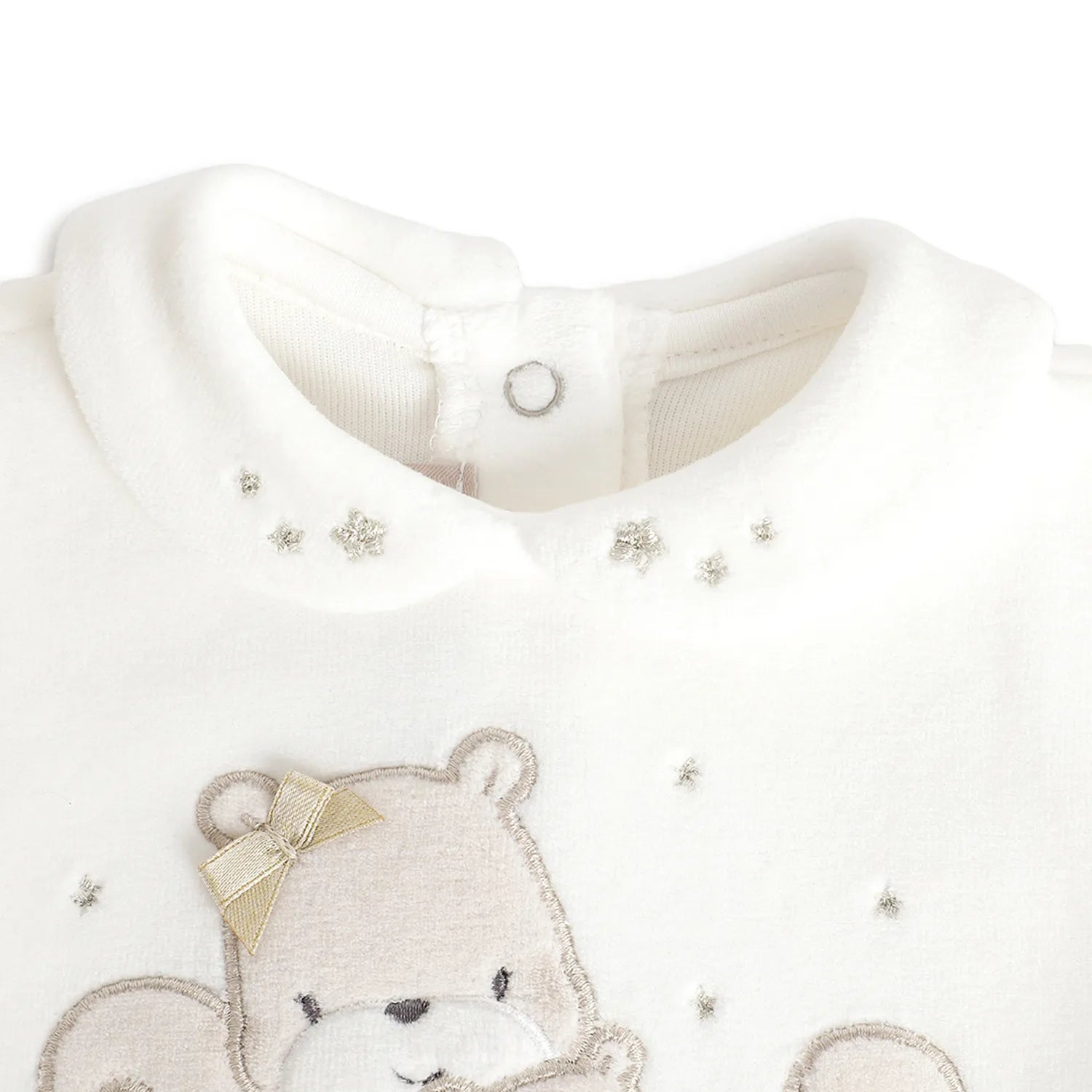 Girls White Embroidered Sweatshirt With Legging