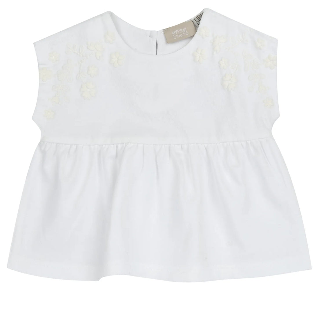 Girls White Embroidered Top