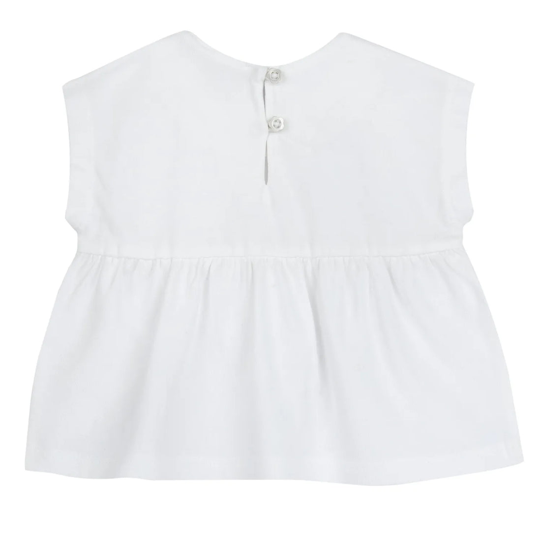Girls White Embroidered Top