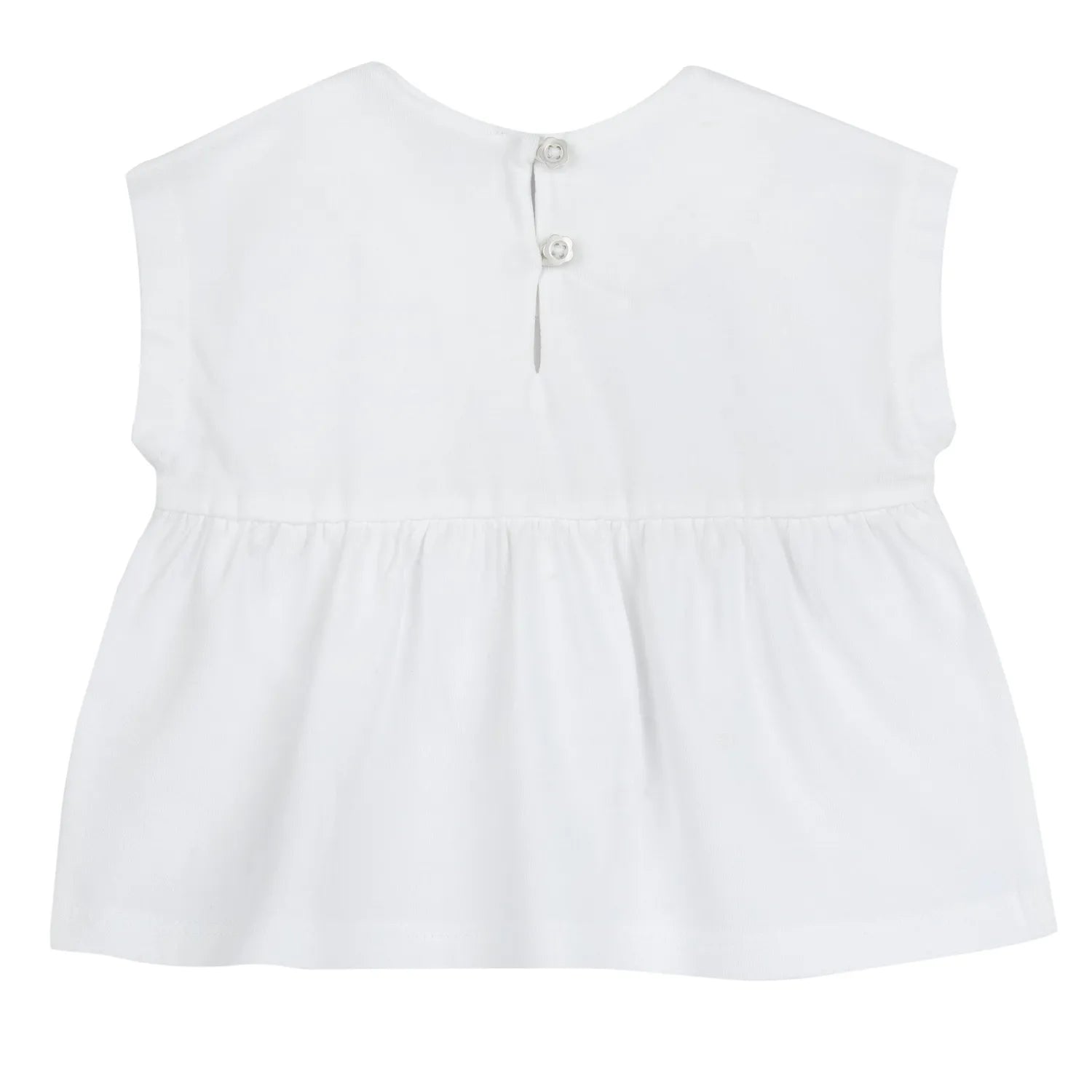 Girls White Embroidered Top