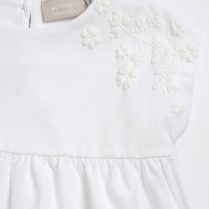 Girls White Embroidered Top