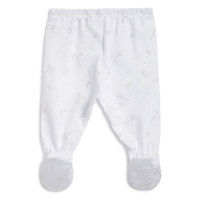 Girls White Embroidered Top With Leggings