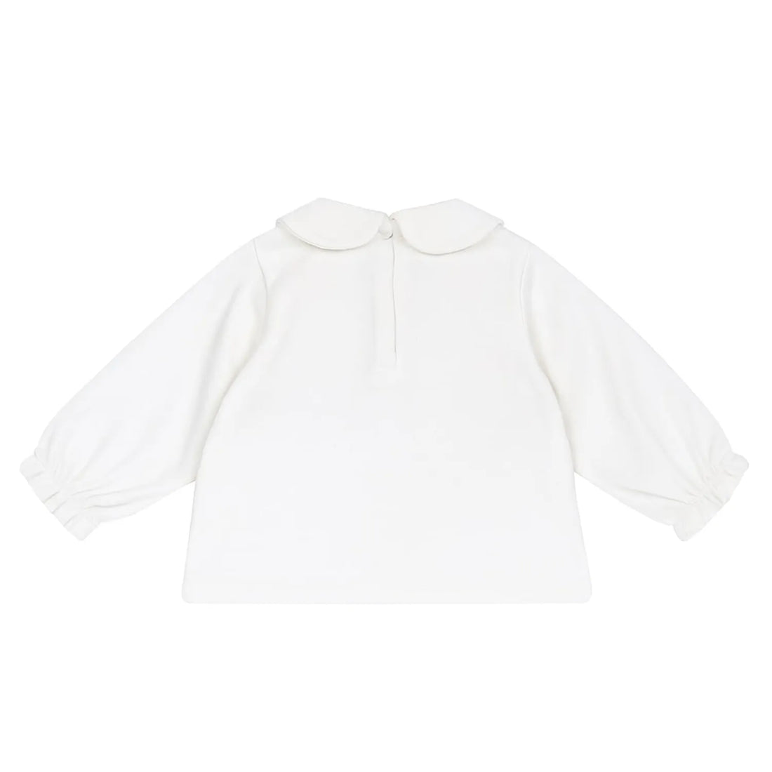 Girls White Floral Embroidered T-shirt