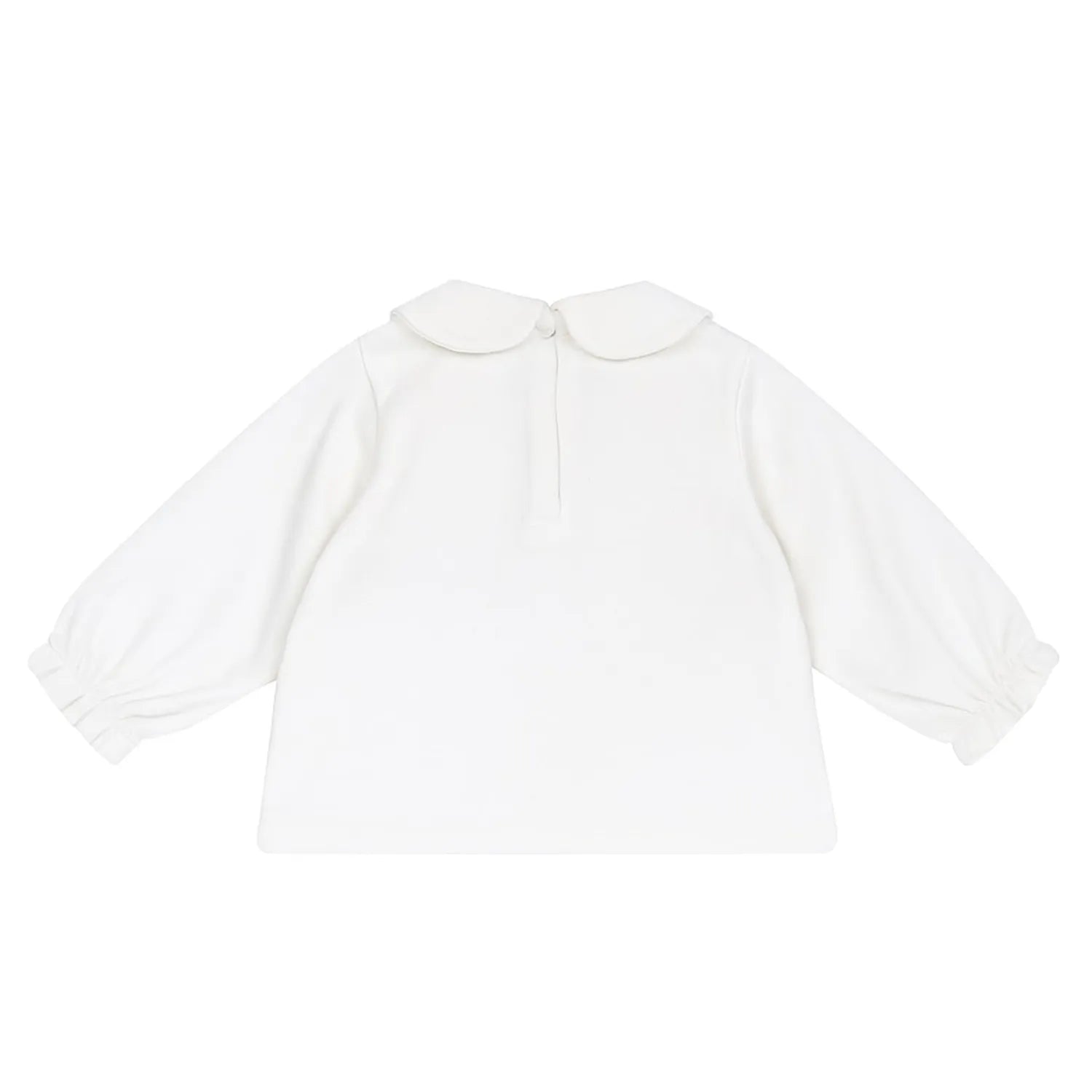 Girls White Floral Embroidered T-shirt