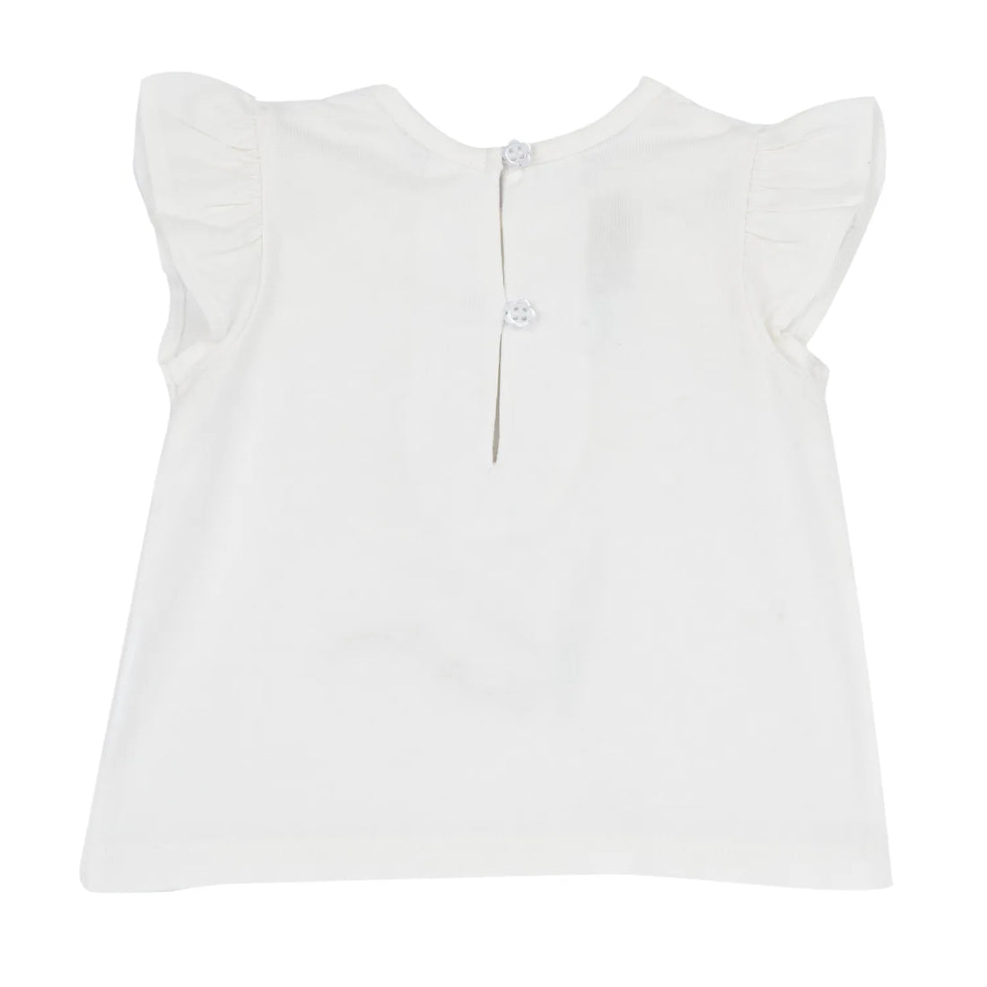 Girls White Floral Printed Top