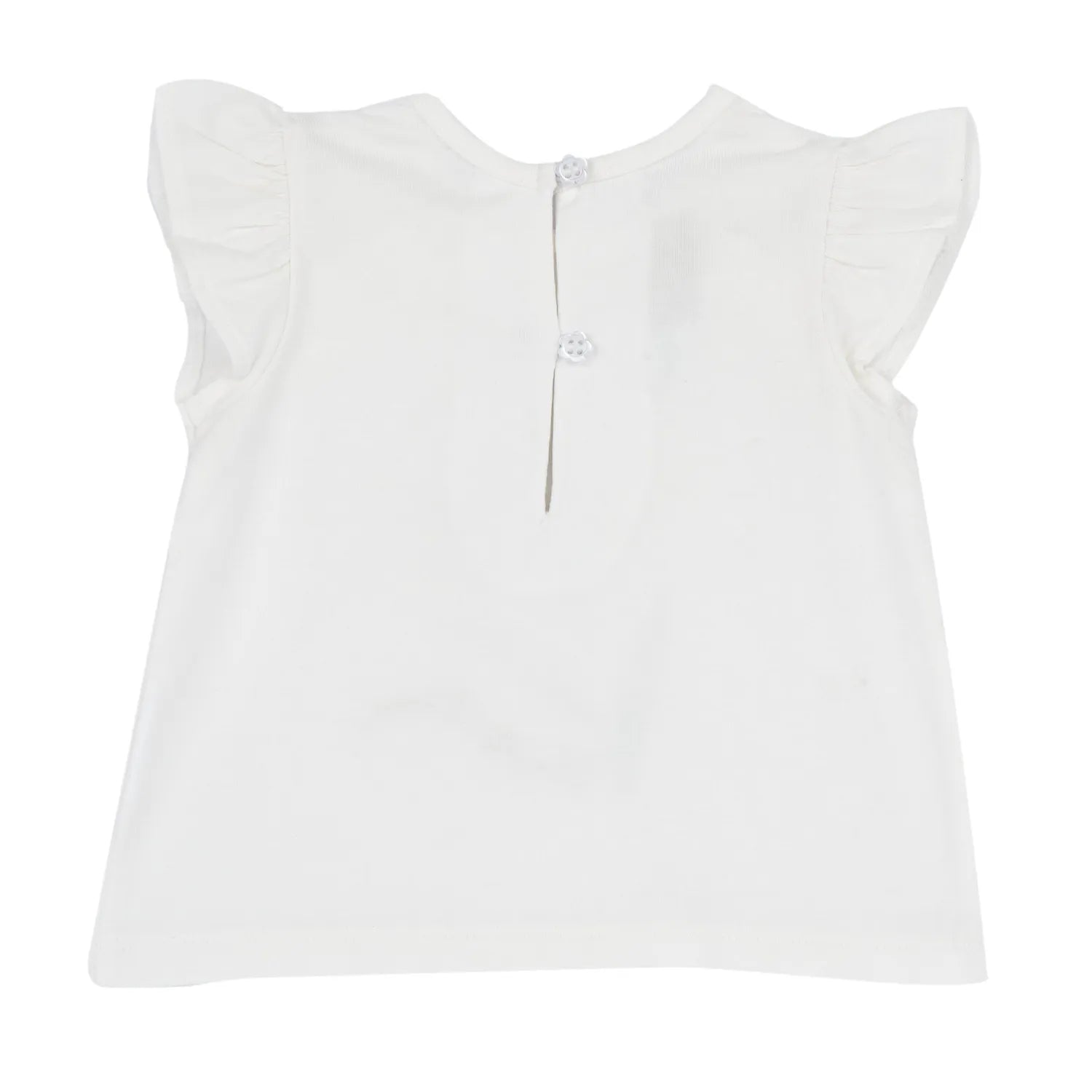 Girls White Floral Printed Top