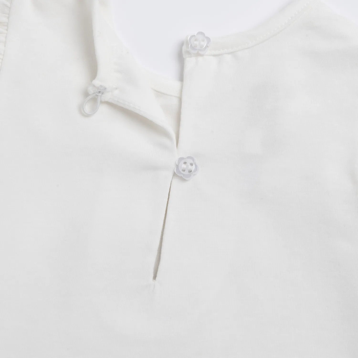 Girls White Floral Printed Top