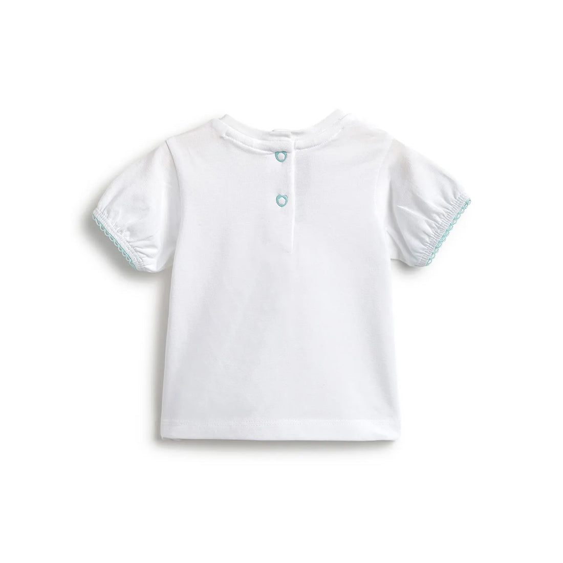 Girls White Floral Printed Top