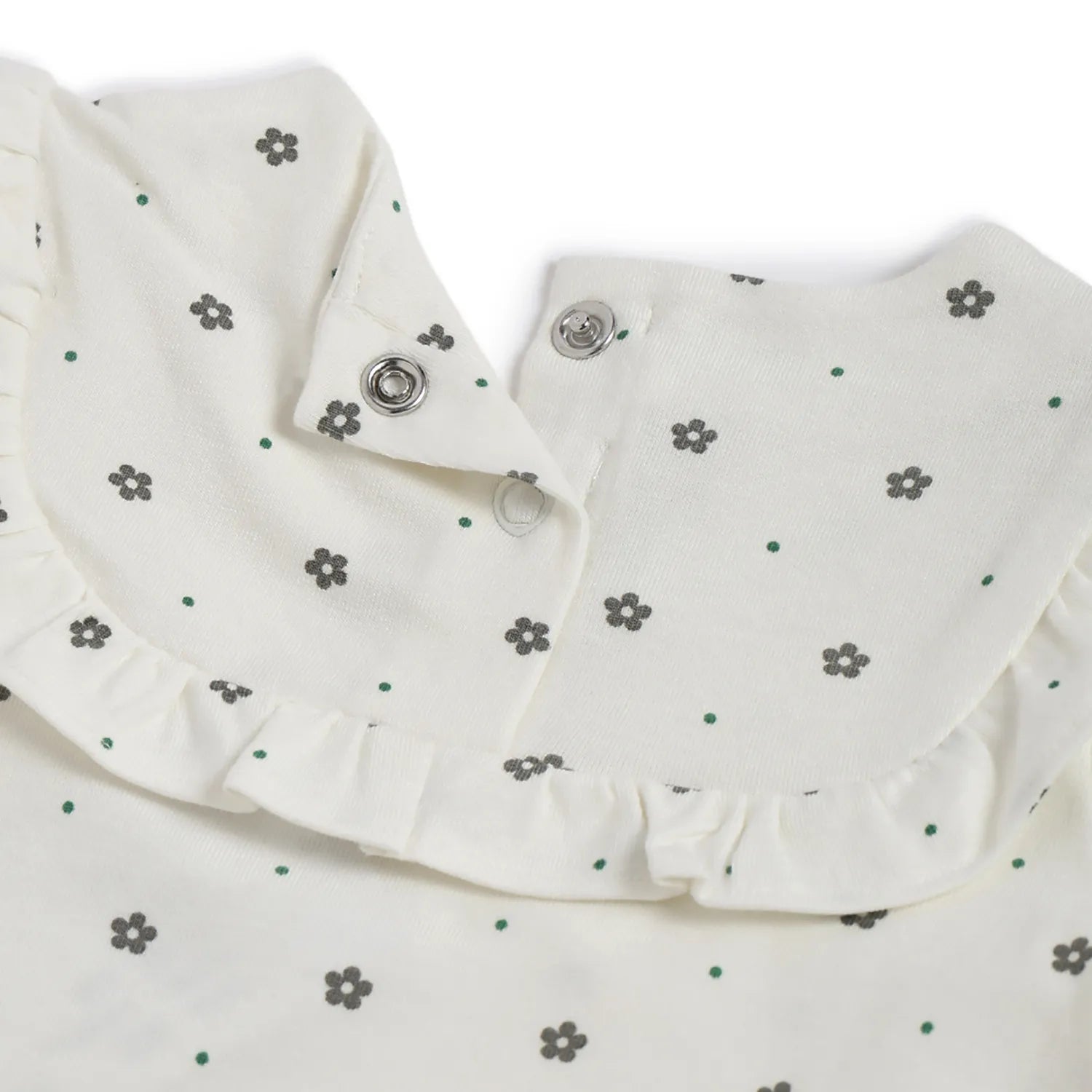 Girls White Floral Printed Top