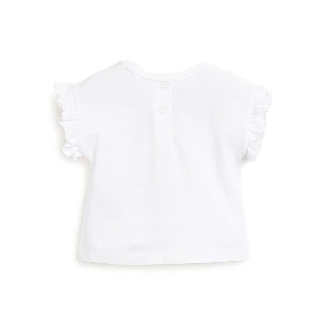 Girls White Graphic Printed T-shirt