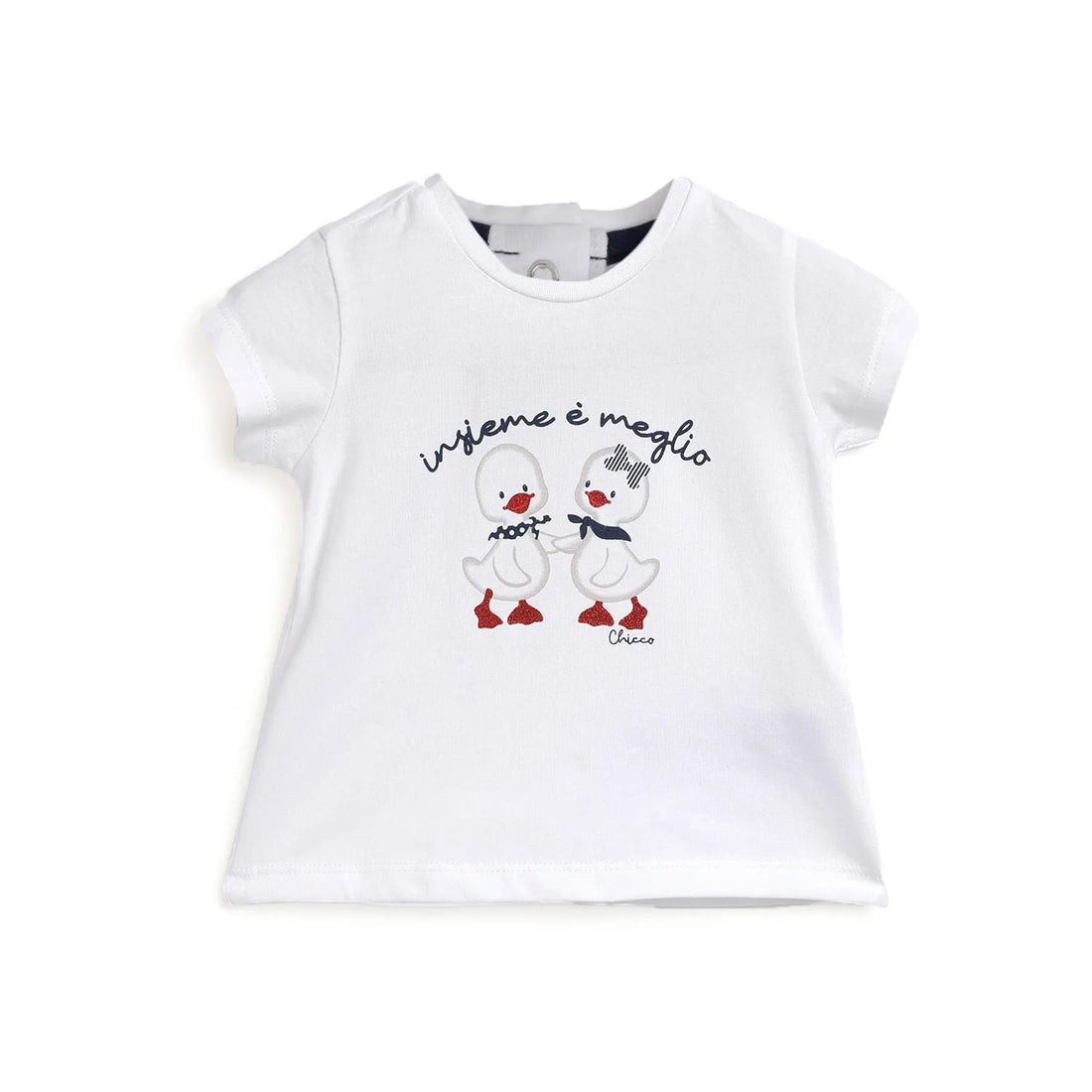 Girls White Graphic Printed T-shirt