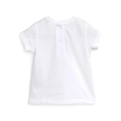 Girls White Graphic Printed T-shirt