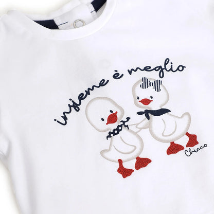 Girls White Graphic Printed T-shirt