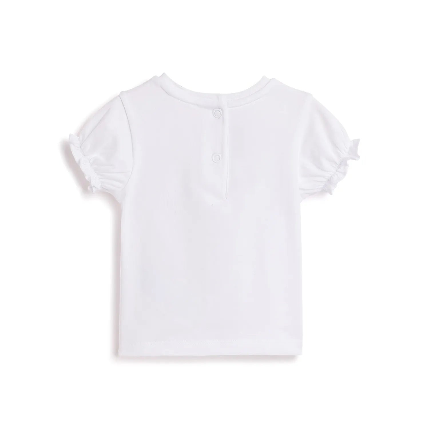 Girls White Graphic Printed T-shirt