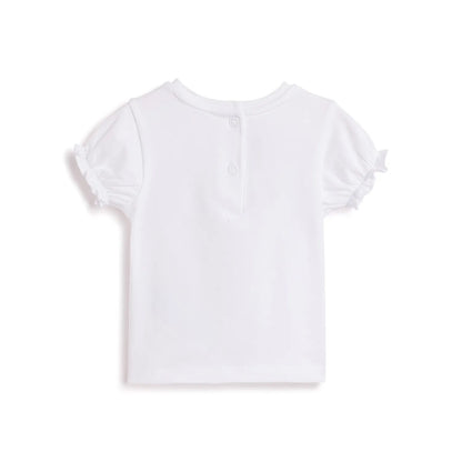 Girls White Graphic Printed T-shirt