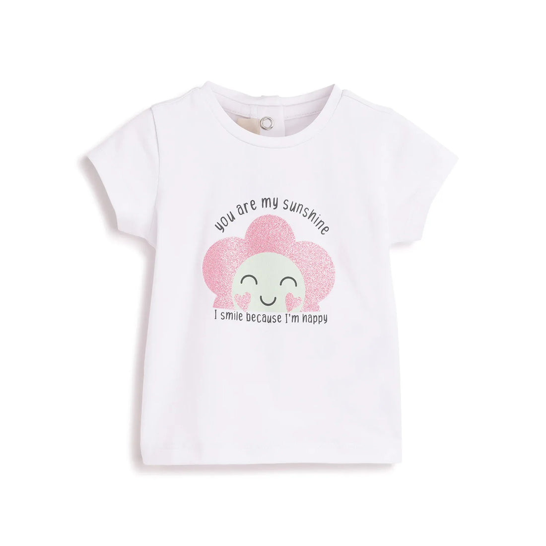 Girls White Graphic Printed T-shirt