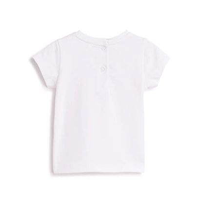 Girls White Graphic Printed T-shirt